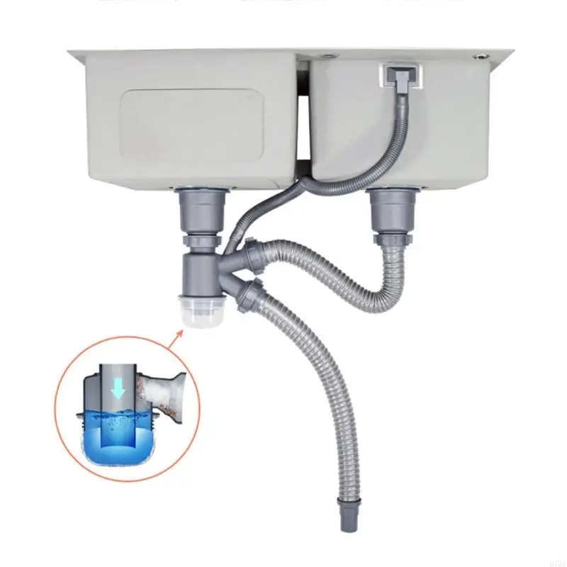 Description Picture 3 of itemH7BF Pack Of 2 Kitchen Sink Drain Set Featuring Removable Basket and Sealing Stoppers In Sturdy Stainless Steel Materials