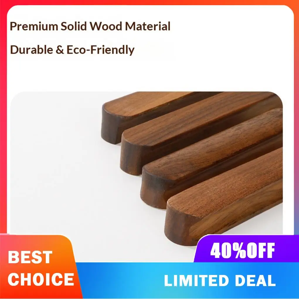 4pcs/set Rectangle Solid Cabinet Pulls Wooden Handles For Modern And Sturdy Cabinets Sturdy And Durable