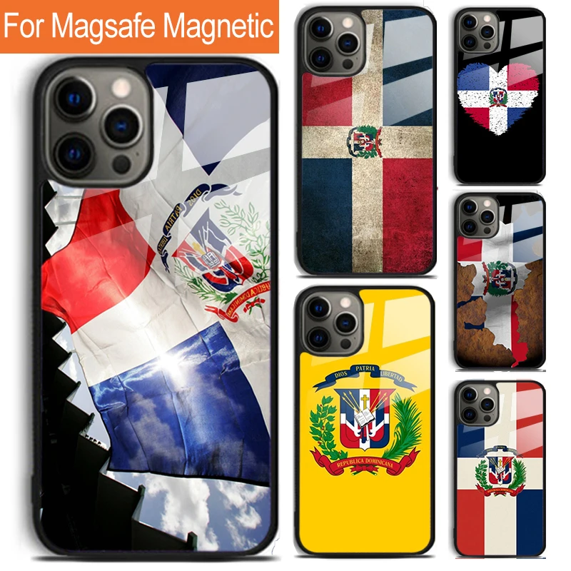 Flag of Dominican Republic Phone Case For iPhone 16 15 14 13 12 11 Pro Max Plus Magsafe Magnetic Wireless Charging Cover