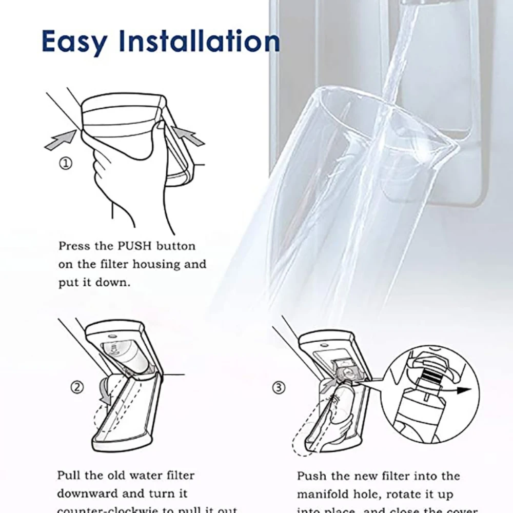 عبوة من 5 فلاتر مياه للثلاجة بديلة متوافقة مع LG LT1000P LMXC23796S ADQ74793501 46-9980 MDJ64844601 عالية الجودة