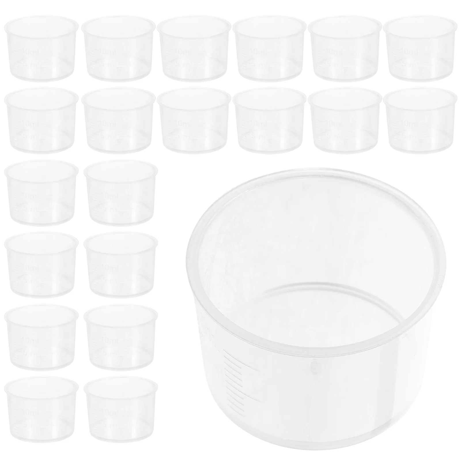 

100pcs 10ml Disposable Measuring Cups Thickened Clear Plastic Liquid Volumetric Measurement Cups Plastic Measuring Cup