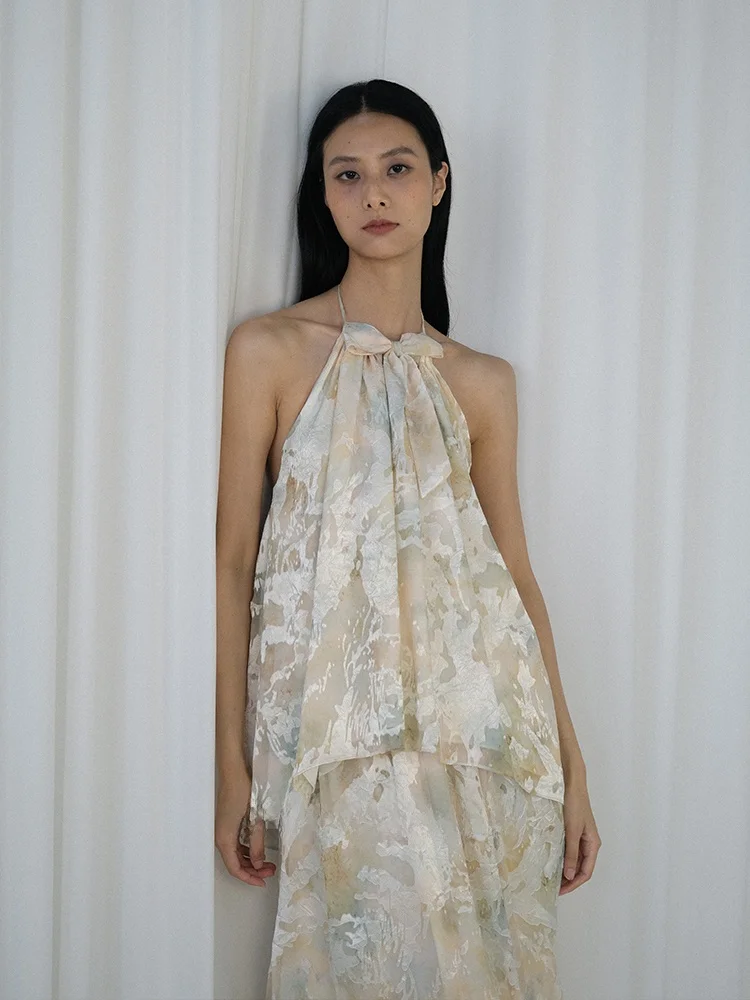 

Топ женский повседневный Rosolino Original Design с принтом «Пожженные цветы», без рукавов, с открытыми плечами и бретелями