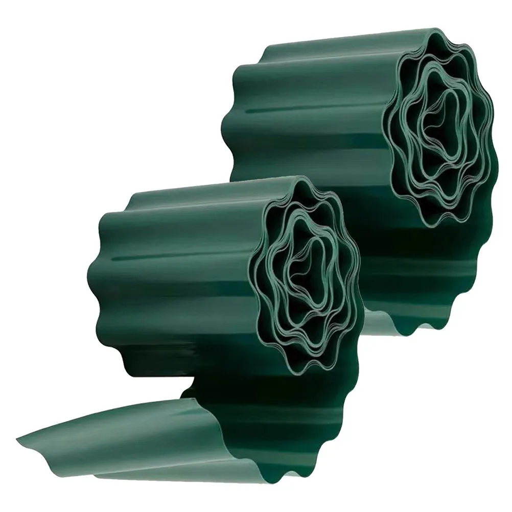 

2 рулона декоративного пластикового бордюра для газона, ограждения для сада, ландшафтного дизайна, разделителя для двора, уличного ландшафтного ограждения