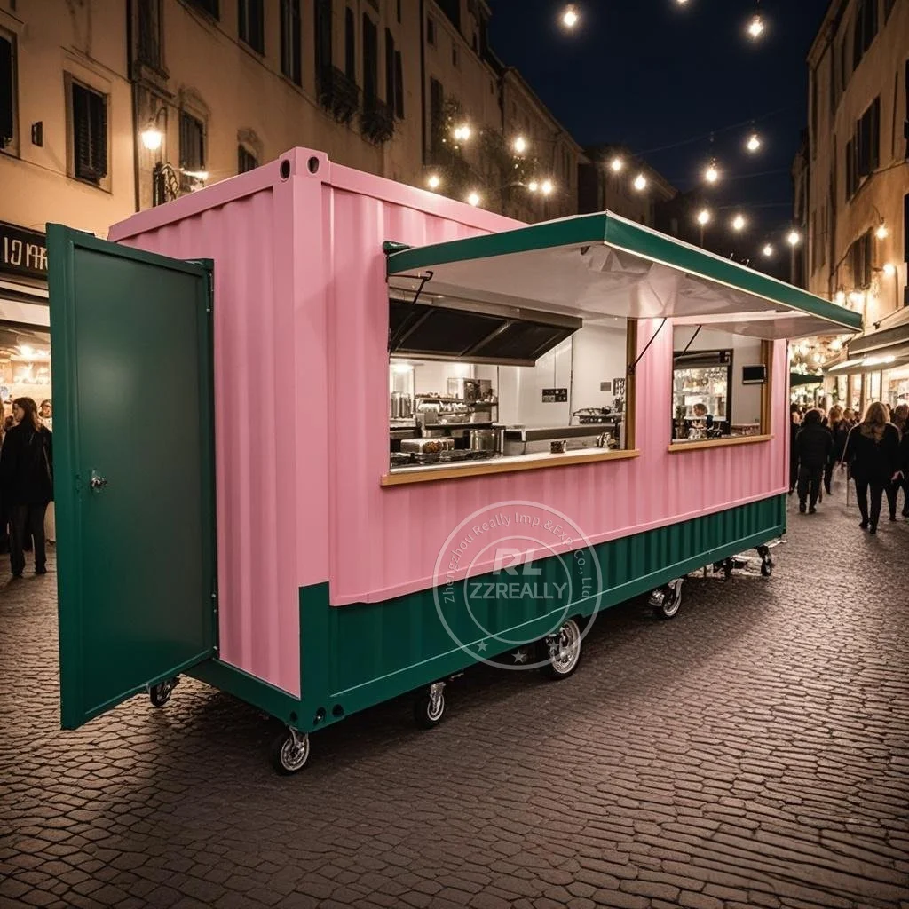 레트로 스타일 컨테이너 카페 이동식 컨테이너 바 레스토랑 커피숍 푸드 키오스크 유럽 표준