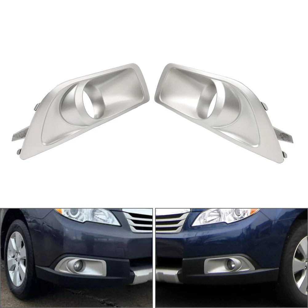 2 PCS Left+Right Car Front Bumper Fog Light Trim Bezel Cover PP Silver 57731AJ42A For Subaru Outback 2010 2021 2012