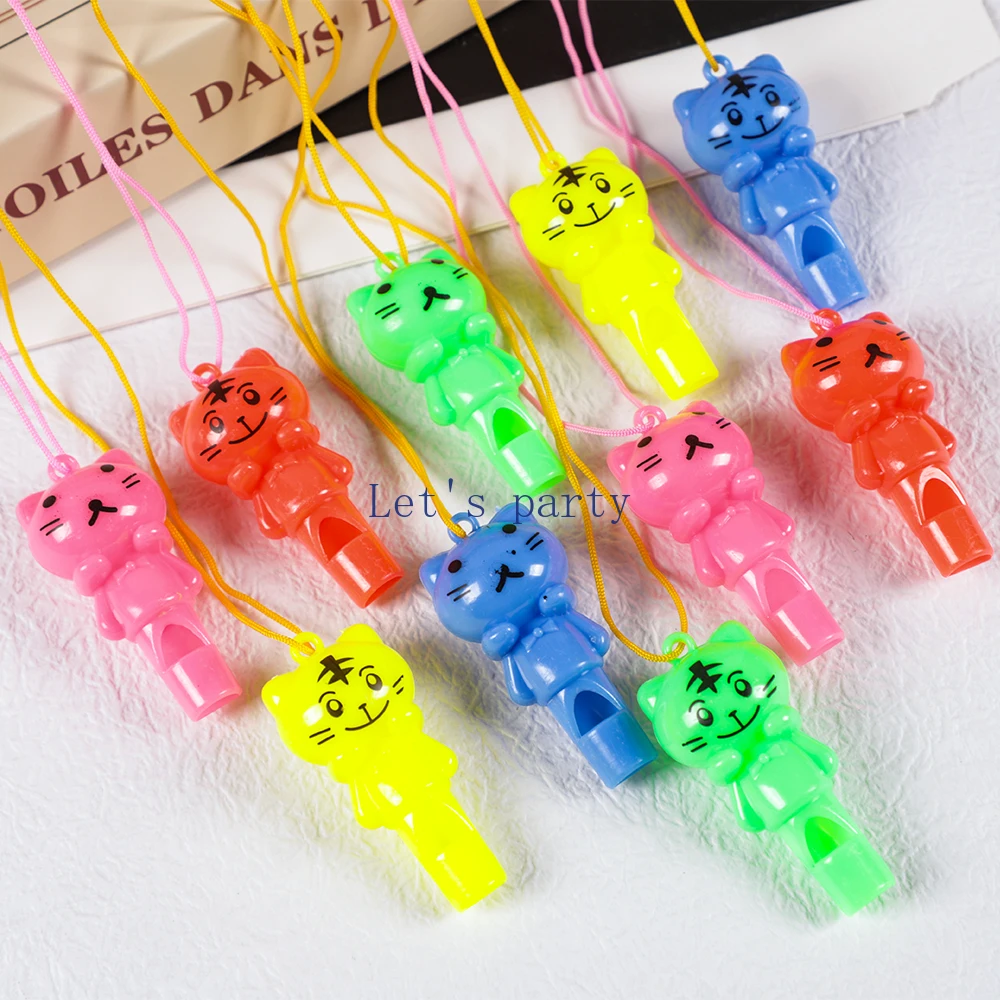 20Pcs Cute Cat Whistles Cheer Up Toys for Kids Birthday Party Favors Baby Shower Musical Instrument Gifts Goodie Bag Pinata