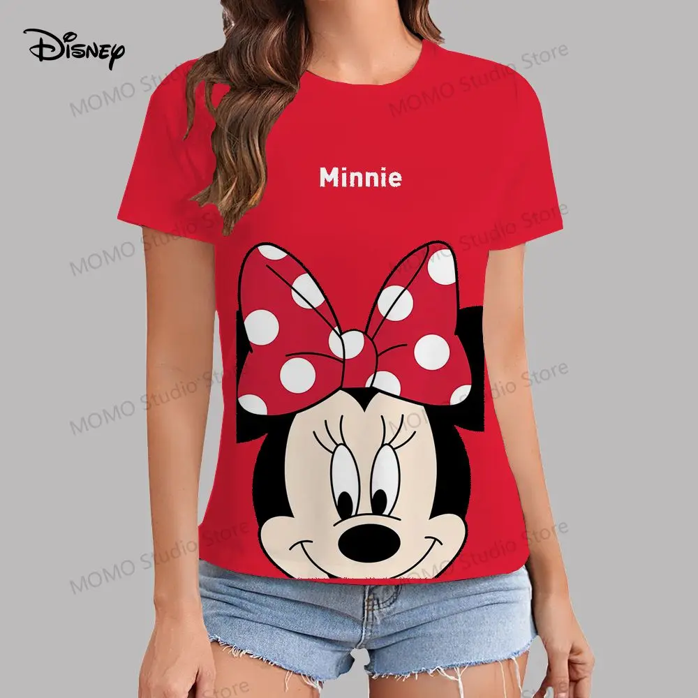 XS-3XL Disney Mickey Mouse Women's T-shirt Street Wear Summer Top Youthful Woman Clothes Tops O Neck Y2k 2024 Short Sleeve Tee