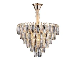 Gold Modern Chandelier Lighting for Living Room Luxury Round Crystal Lamp Home Decoration Chain Led Crystal Light Fixtures