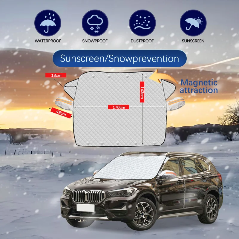 Car Accessories Car Windscreen Windshield Frost Cover Ice Snow Shield Front Protector For BMW X1 F48 F49 2016 2017 2018 2019