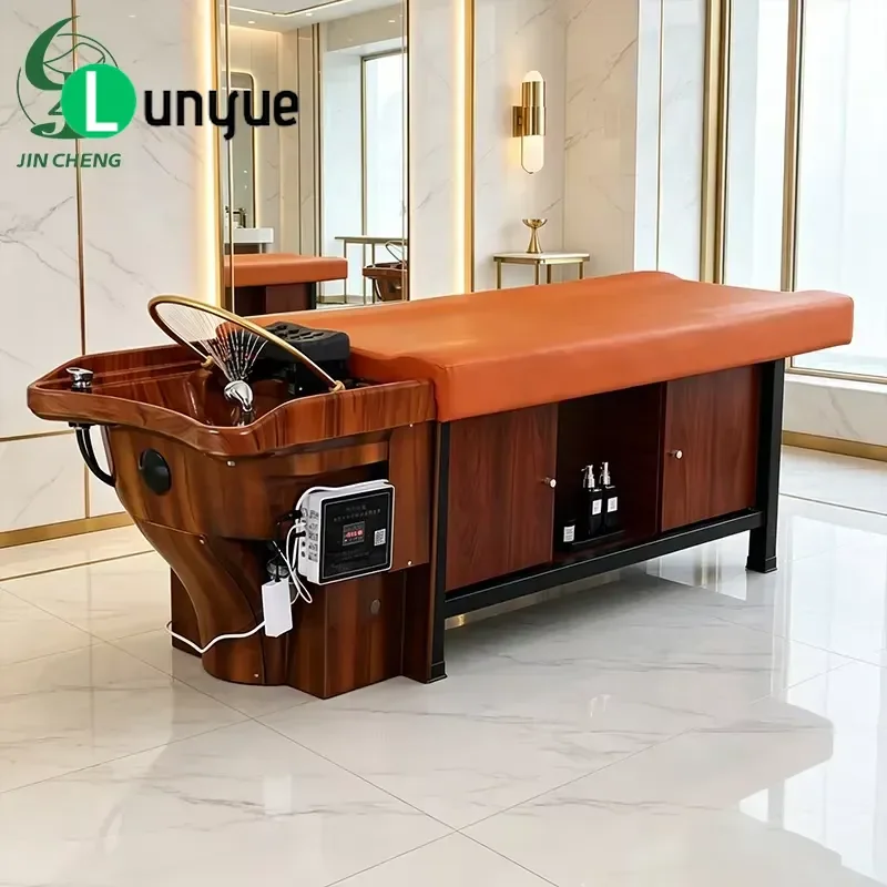 Portable Shampoo Bed with Water Circulation Massage for Hair Care Spa Furniture Foldable Design Easy to Use