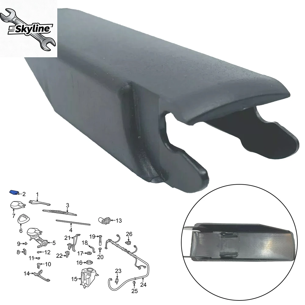

For W124 R129 W201 W202 W208 W210 Cover Wiper Windshield Wiper Black Windshield Wiper Arm Cover Accessory