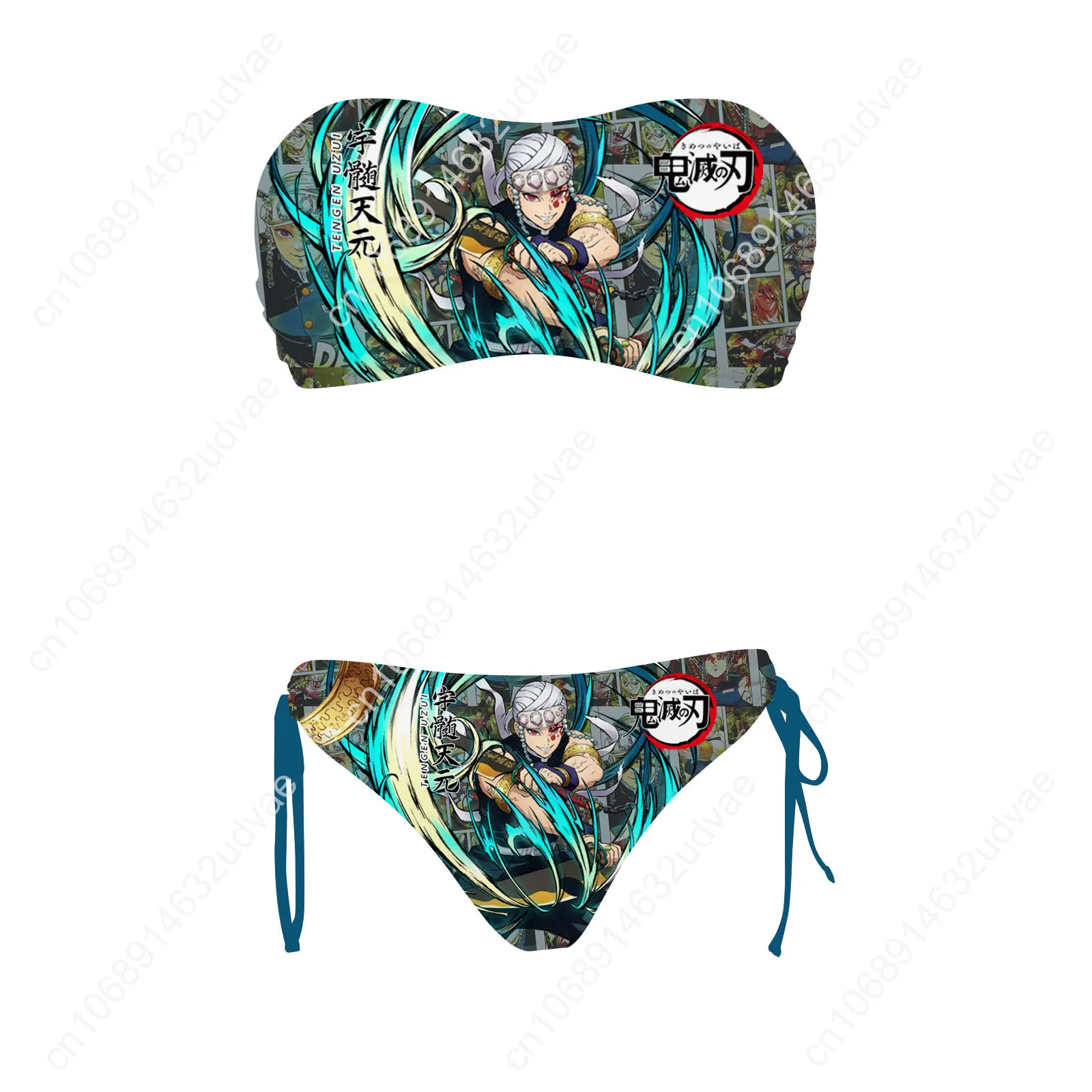 Tengen Uzui Demon Slayer Swimsuit Womens Drawstring Two Piece Set Bathing Suits Personalized Swimwear Customize Beachwear