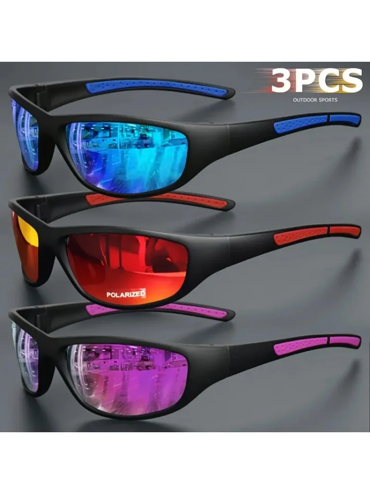 AliExpress OPUYYM 1/3PCS Polarized Sports Sunglasses Set High-Quality Photochromic Wraparound Lenses for Cycling Fishing Driving Sunglasses