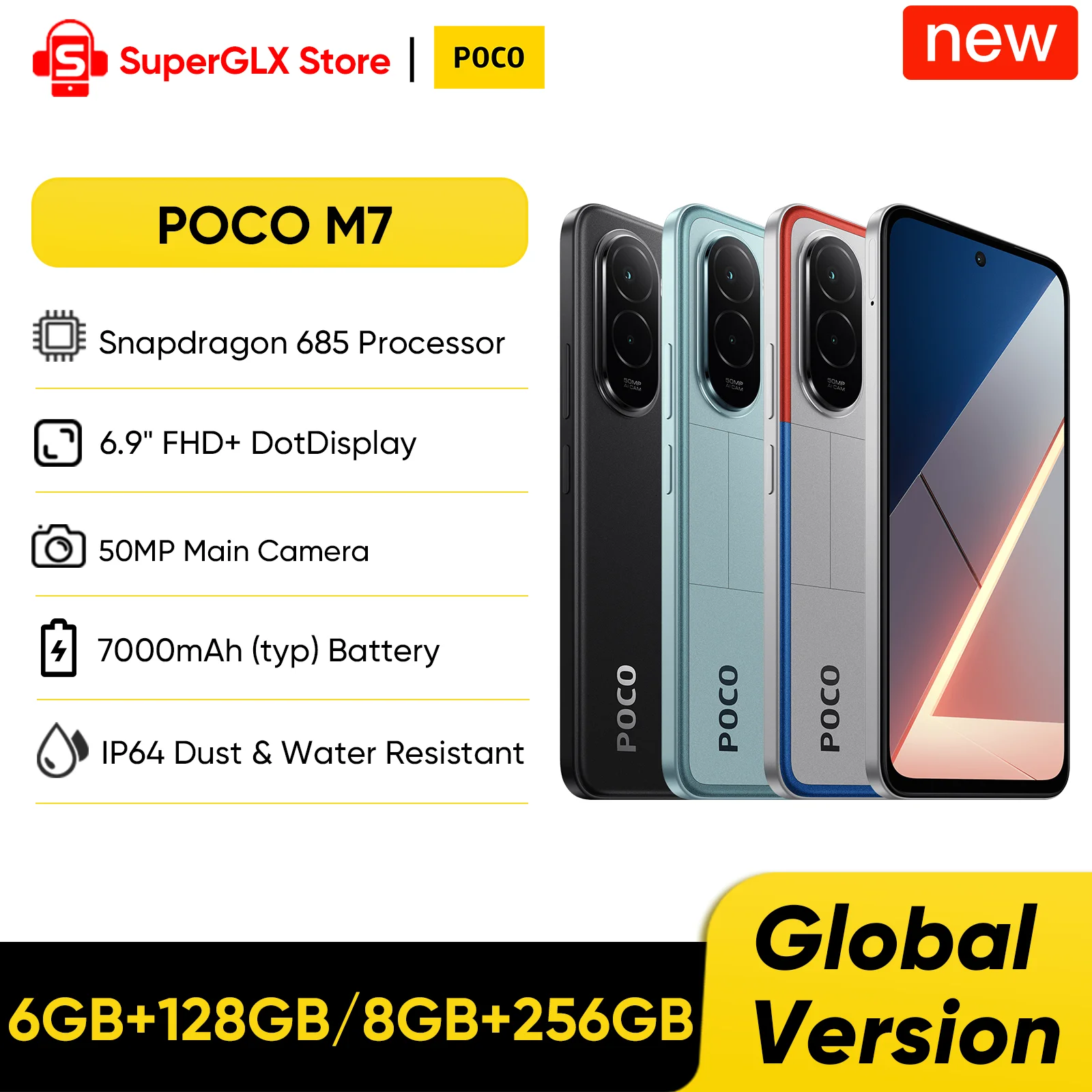 Original POCO M7 Global Version Smartphone Snapdragon 685 6.9