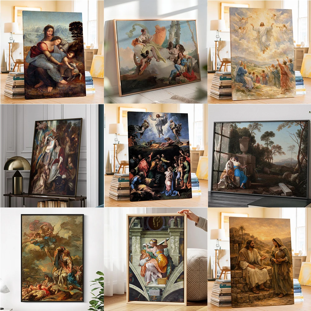 Michelangelo Libyan Sibyl Canvas Prints Sistine Chapel Ceiling Print High Renaissance Famous Poster Classic Italian Fresco Print