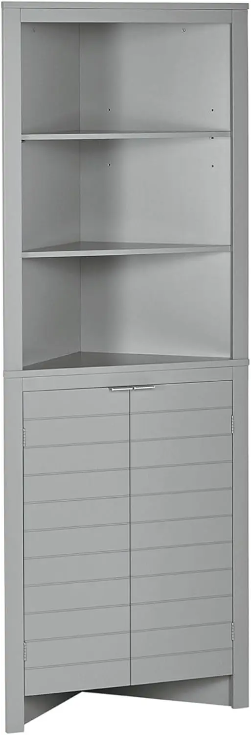 Riverridge Madison Bathroom Corner Storage Cabinet With Open Shelves And Cupboard Tall Corner Storage Bathroom Furniture Corner