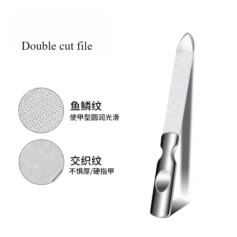 Stainless Steel Nail File Nail Grinding and Polishing Strip Double Polishing Grey Thick File Nail Polishing and Rubbing