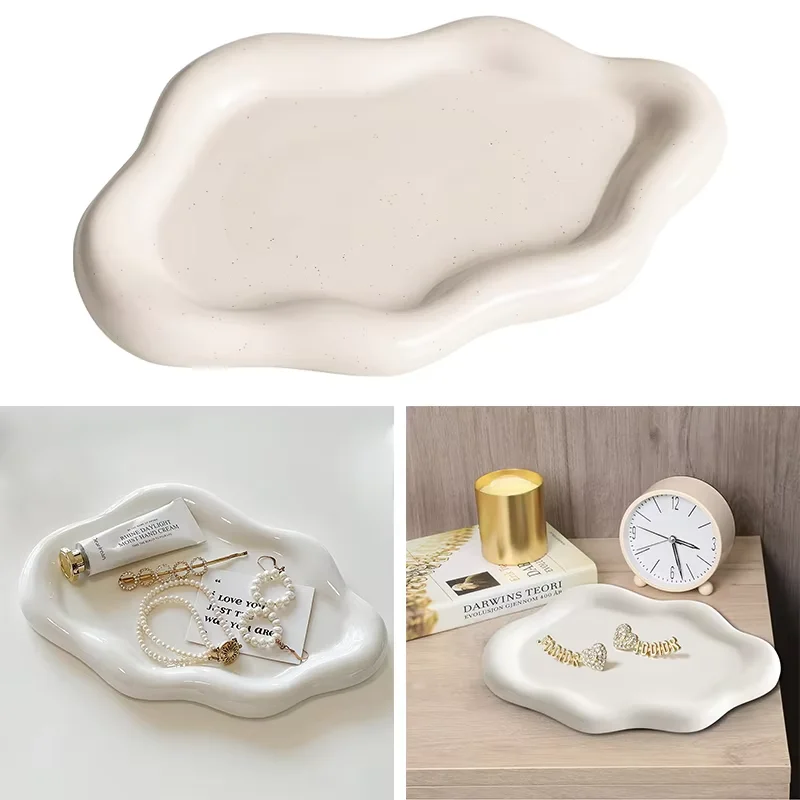 2 PCS Cloud Jewelry Dish Set, Elegant Ring & Trinket Tray, Women's Bedside Organizer, Minimalist Gift for Her