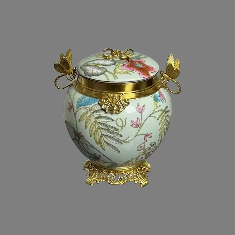 Modern Art Deco Design Ceramic Vase Room Decor with Dragonfly Home Decor Jar Tabletop or