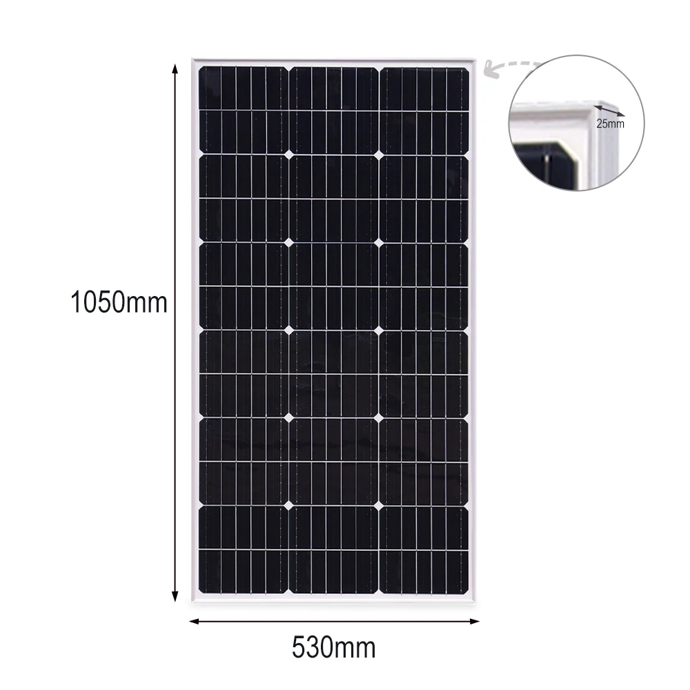 1000W Solar Panel China 18V Monocrystalline Silicon Waterproof 100W 200W  300W 400W Panel Solar Charging 12V  Camping/Home/RV