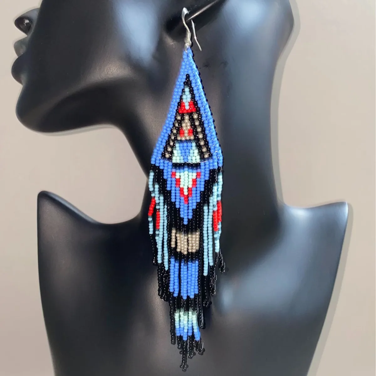 

ZGMXR Rice bead earrings Tassel Geometry Colorful Hand weaving Bohemia Alloy Woman Fashion Simple Pattern Beaded earrings