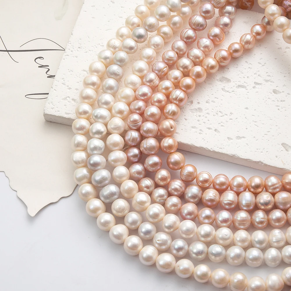 

10-11mm Pink White Potato-Shaped High Quality Natural Freshwater Pearl Loose beads Charms DIY Necklace Bracelet Earrings Gift