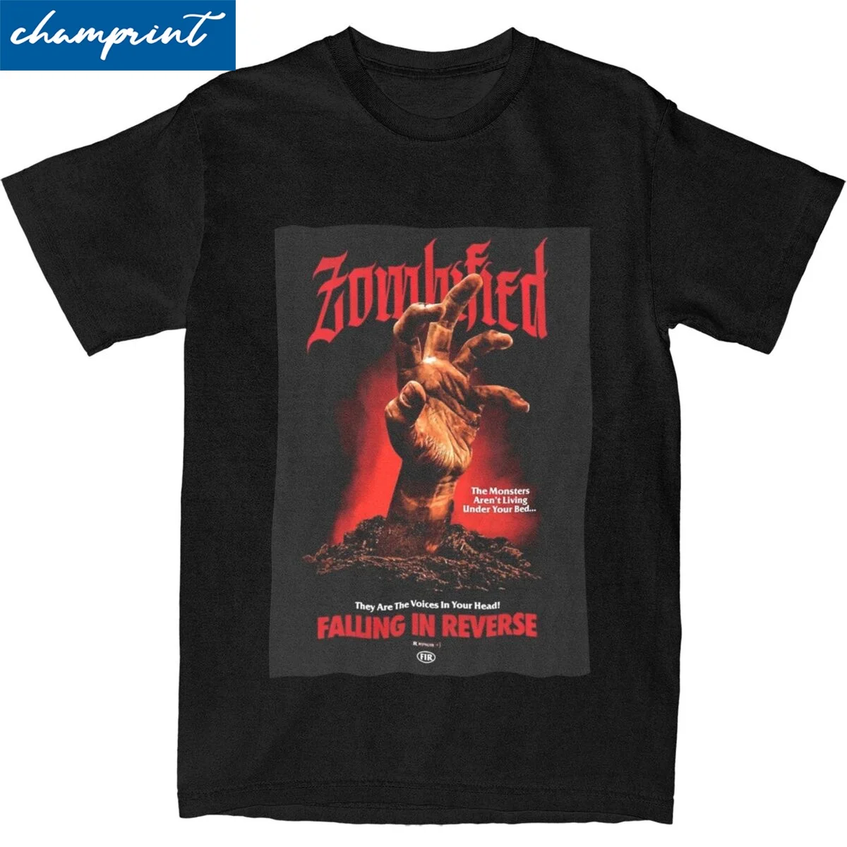 Zombified Falling In Reverse T Shirts Men Women's 100% Cotton Vintage T-Shirts Round Neck Tee Shirt Short Sleeve Clothing Summer