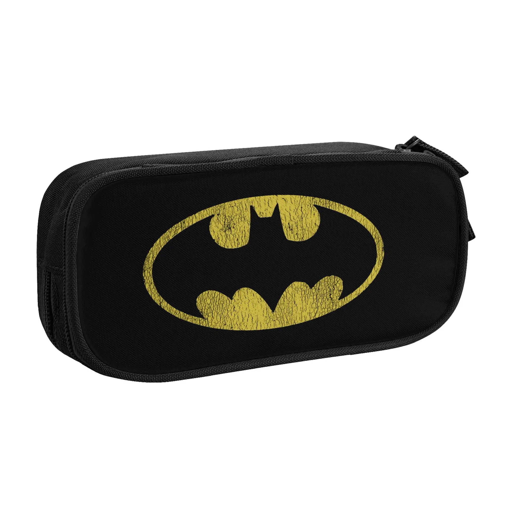 Batman Classic Yellow Logo Pencil Cases Creative  Batman Pen Holder Bag Kids Large Storage Office Gifts Pencilcases