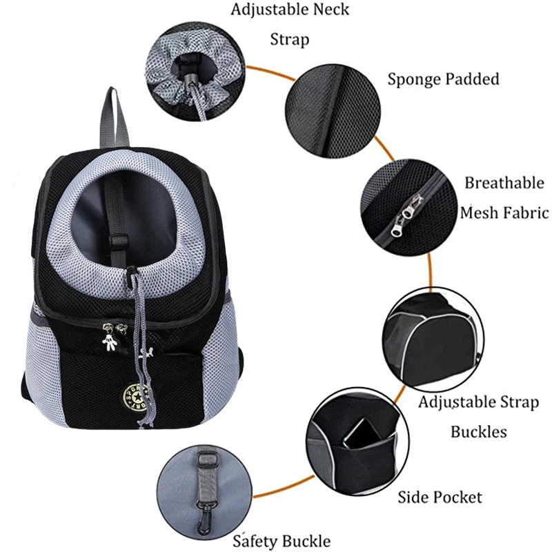 Pet Cat Dog Backpack Out Walking Travel Portable Animal Transport Bag Small Dogs Chihuahua Carrying Shoulder Backpack