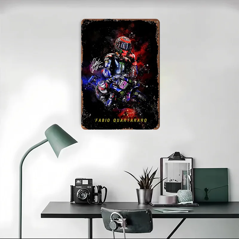 فابيو كوارتارارو موتو جي بي الفن تين تسجيل الجدار ملصق فني الديكور الداخلي غرفة خمر علامات معدنية للرجل الكهف الديكور الرجعية