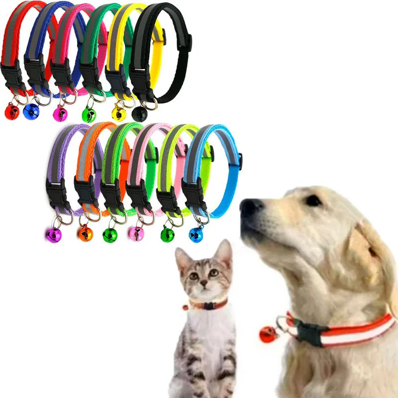 Reflektierendes Katzenhalsband mit Glocke für kleine Hunde, verstellbares Kätzchenhalsband, leichte Sicherheit bei Nacht, gut sichtbar im Freien bei Nacht – Detail 6