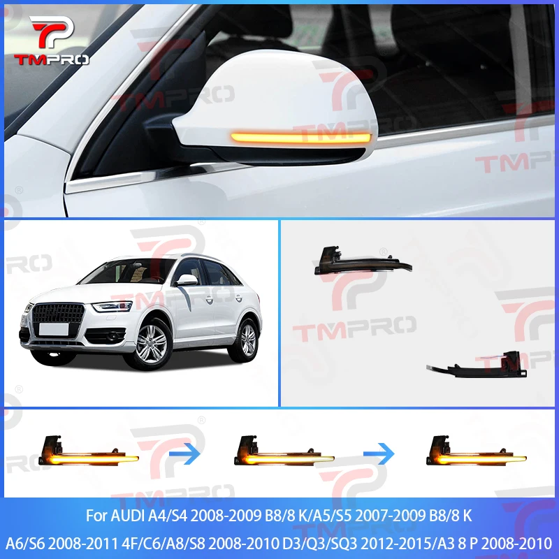 

Для Audi A4/S4 A5/S5 A6/S6 A8/S8 Q3/SQ3 2008-2015 светодиодный динамический указатель поворота, мигающий водный индикатор бокового зеркала, мигалка