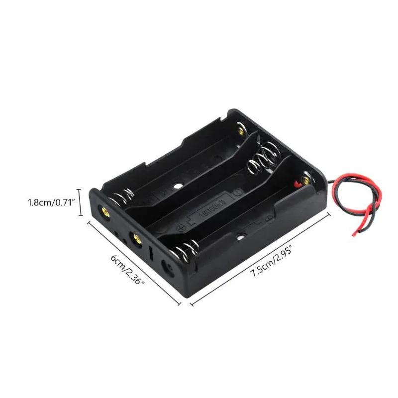 1/2/4pcs Black Plastic AA LR6 HR6 Battery Storage Case Clip Holder Container 1X 2X 3X 4X Battery Storage Box case Wire Lead Pin view 5