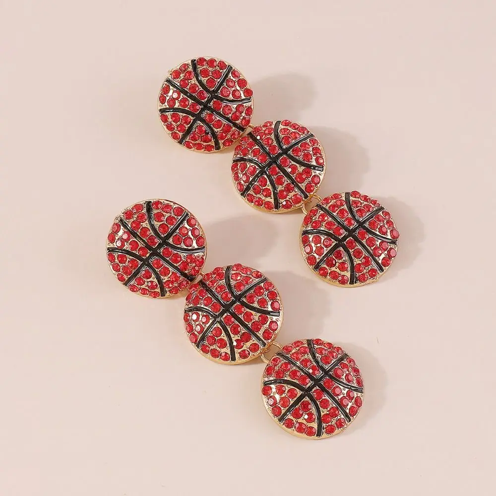 

Retro Minority Design Sport Ball Pendant Earrings Basketball Baseball Dangle Earring Rugby Dripping Oil Wedding