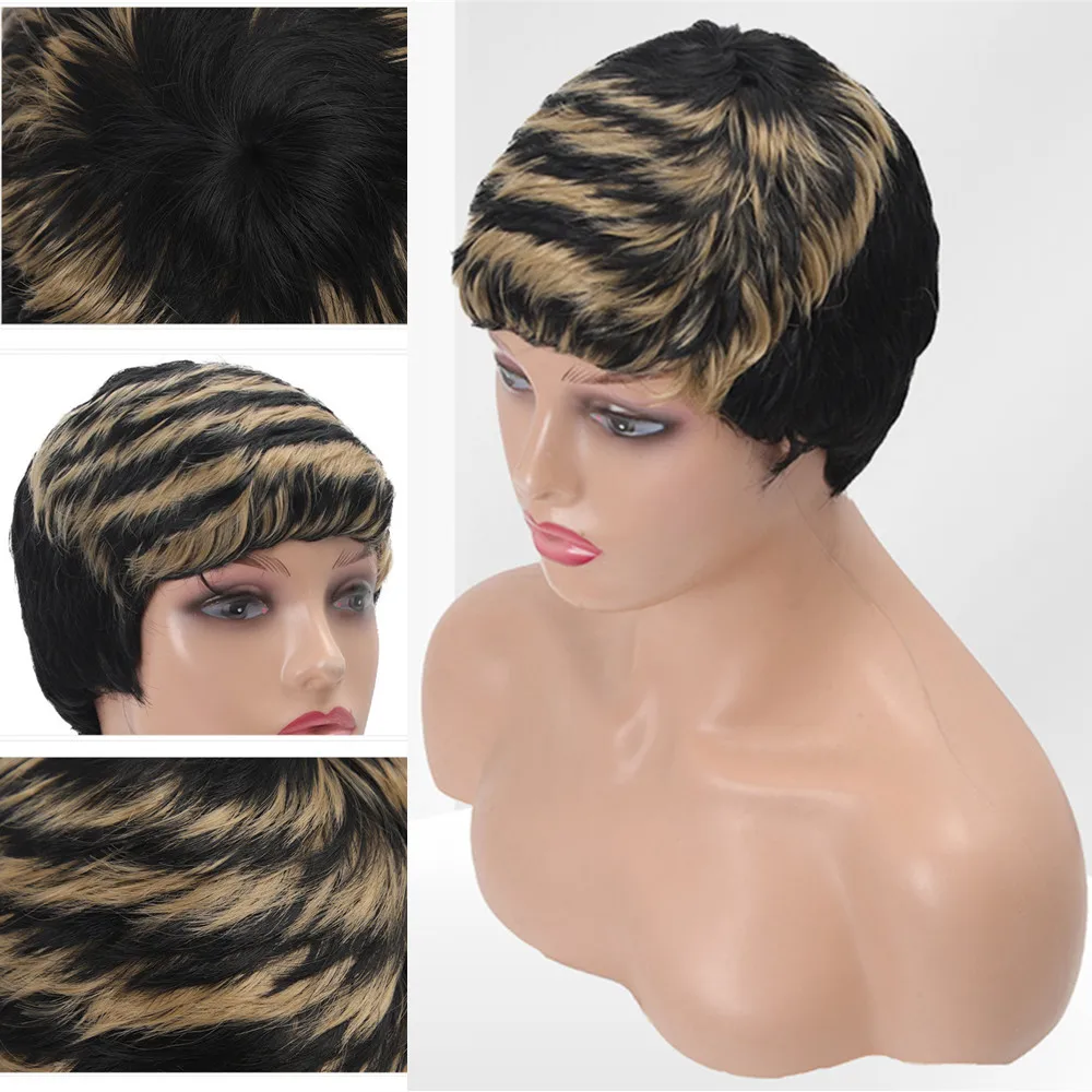 Synthetic Hair Black Brown Blonde Wig Female Brazil Short Wigs for Women  Cheap Wigs on Sale Clearance Daily Party Woman Wigs