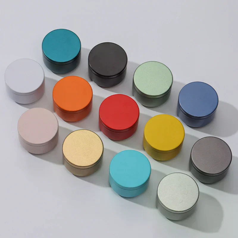 1/5Pcs Portable Tea Canister Mini Empty Pot Tea Box Candy Round Cans Thickened Iron Herb Sealing Jar Spice Storage Organizer