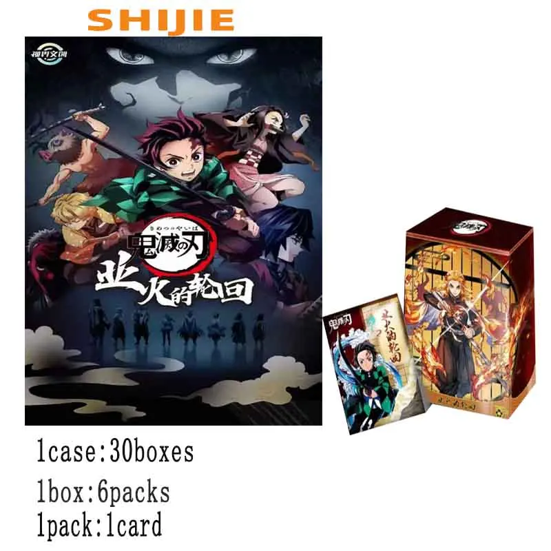 Wholesales Demon Slayer Collection Card Booster Box Acrylic Colored Paper Children Toy Gift
