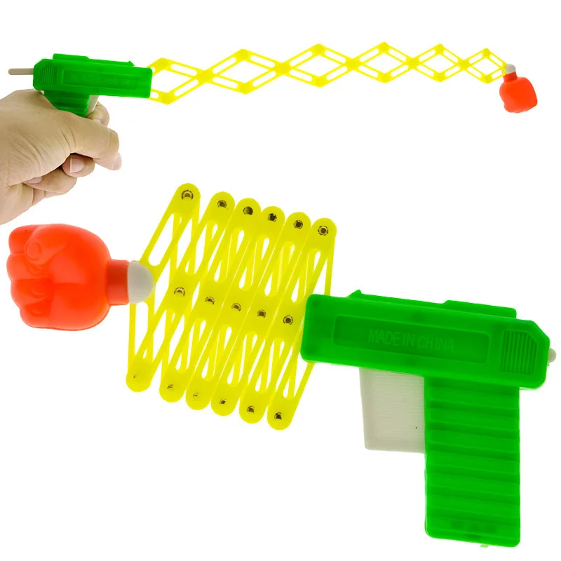 Classic Baby Elastic Telescopic Toy Gun Funny Novelty Punch Gags Magic Tricks Kids Toys Stress Reliver Christmas Gift