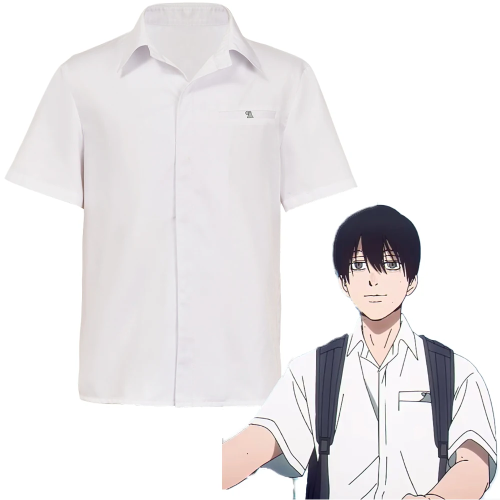 

Adult Hikaru Cosplay T-shirt ga Anime Shinda Natsu Yoshiki Tsujinaka Costume Short Sleeve Shirt Halloween Carnival Party Suit