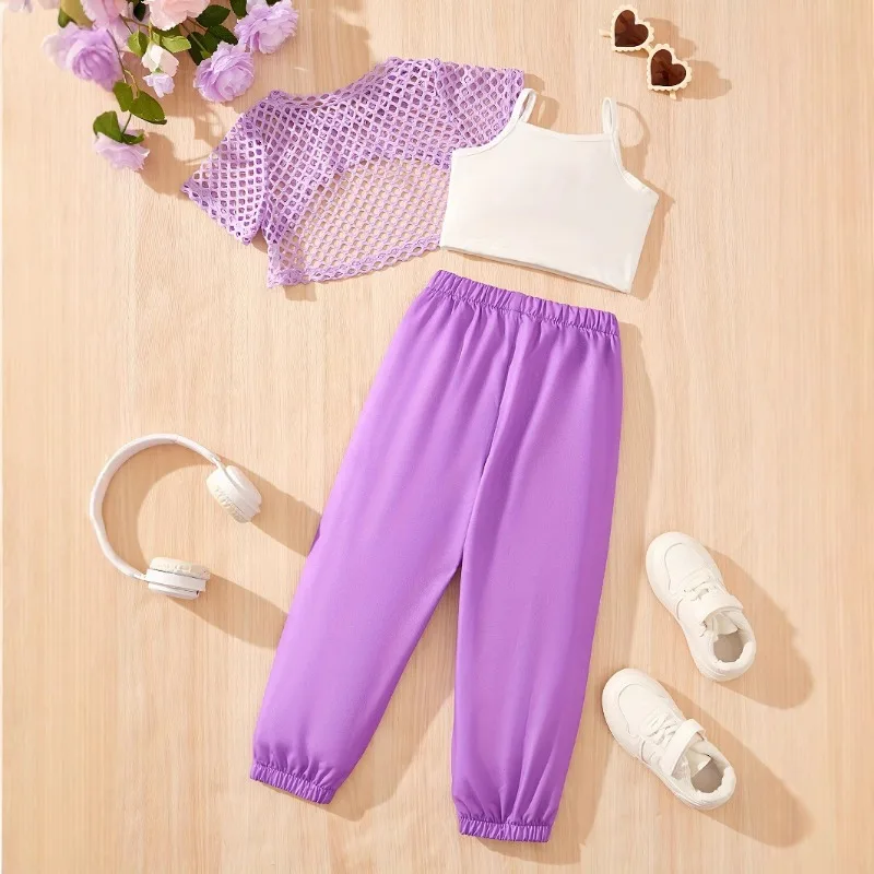 1-8 years old fashion casual top vest pants three-piece fashion children's suit summer