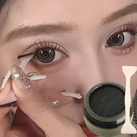 Juego de sellos delineadores de ojos a prueba de agua, fácil de usar, delineador de ojos de secado rápido, sello de pestañas inferiores duradero portátil con plantilla de maquillaje de ojos de tinta