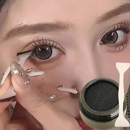 Imagen 1 del producto Juego de sellos delineadores de ojos a prueba de agua, fácil de usar, delineador de ojos de secado rápido, sello de pestañas inferiores duradero portátil con plantilla de maquillaje de ojos de tinta