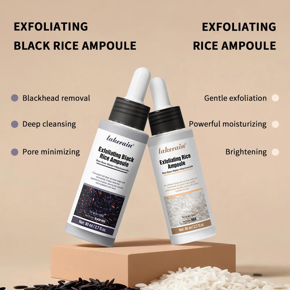 Gentle Rice Exfoliation Brightened-Looking Effect Long-lasting Hydrating Gentle Cleaning Soothing Skin Exfoliant Rice Ampoule