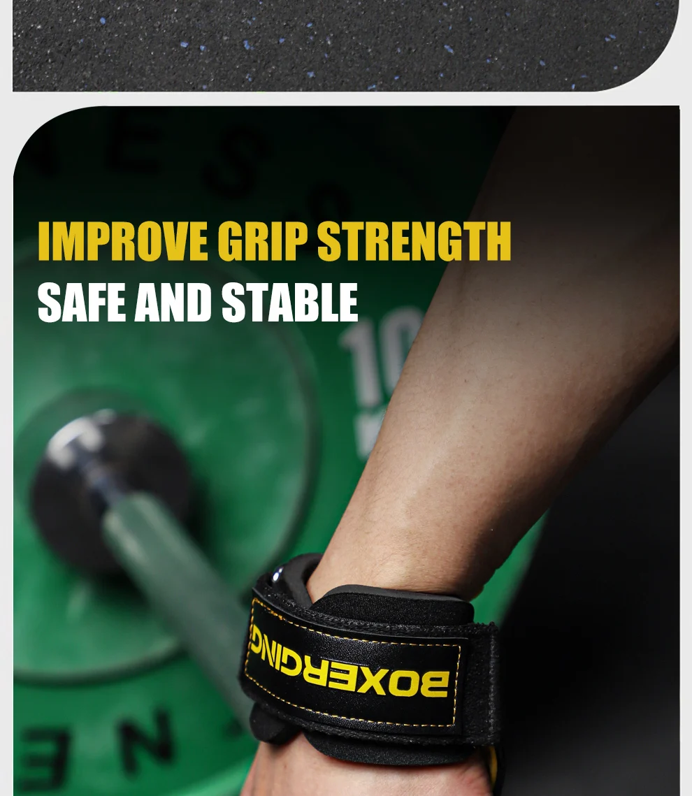 Bankdrücken, Gewichtheben, Handgelenkhaken, Riemen, Gummi-Kreuzheben-Handschuhe und Griffpolster für Fitness, Fitnessstudio, Training, Hantel-Pull-Ups – Detail 3