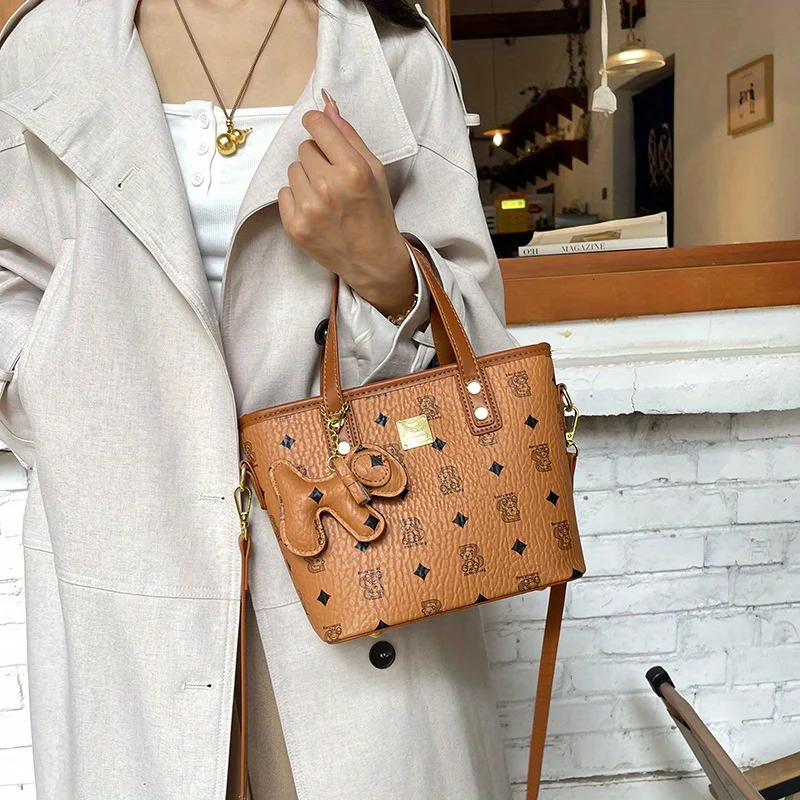 

Retro Fashion Small Tote Bag Multifunctional Women's Handheld Shoulder Crossbody with Adjustable Strap for Daily Casual Use
