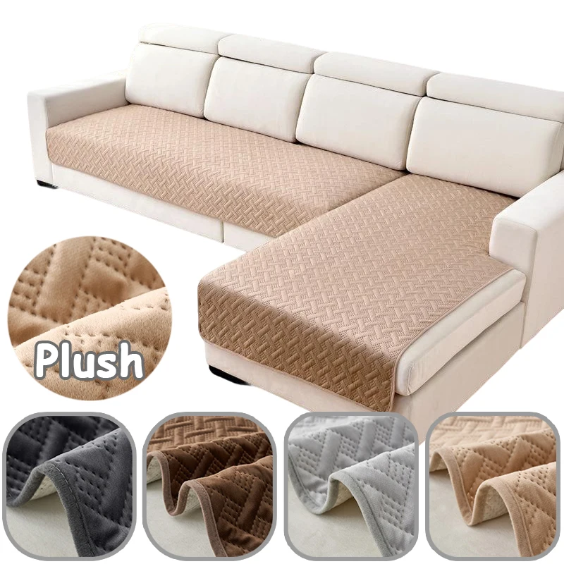 

Luxury Velvet Striped Sofa Cover Non Slip Design Breathable Dirt Resistant Seat Pad Four Seasons Universal Protective Cover