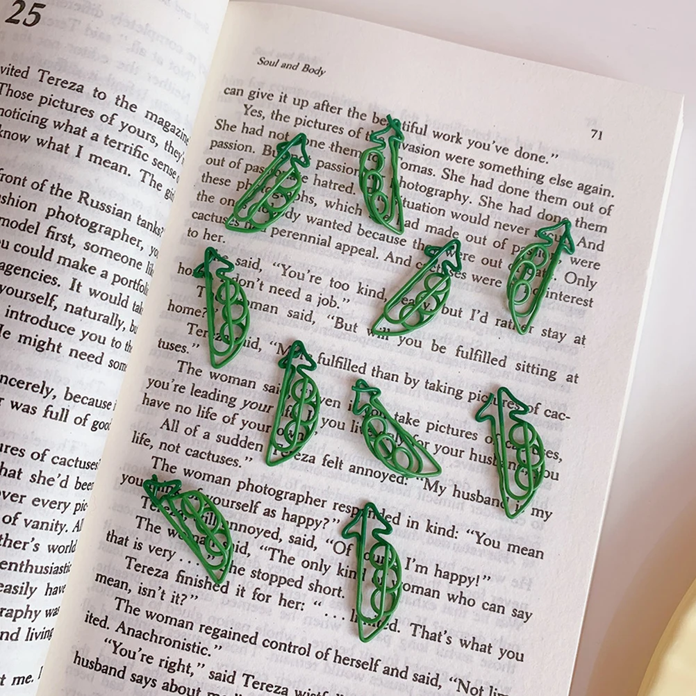 

9pcs Cartoon Paper Clips Cute Carrot Radish Pea Office Supplies School Stationery Metal Document Clips Creative Fun Small