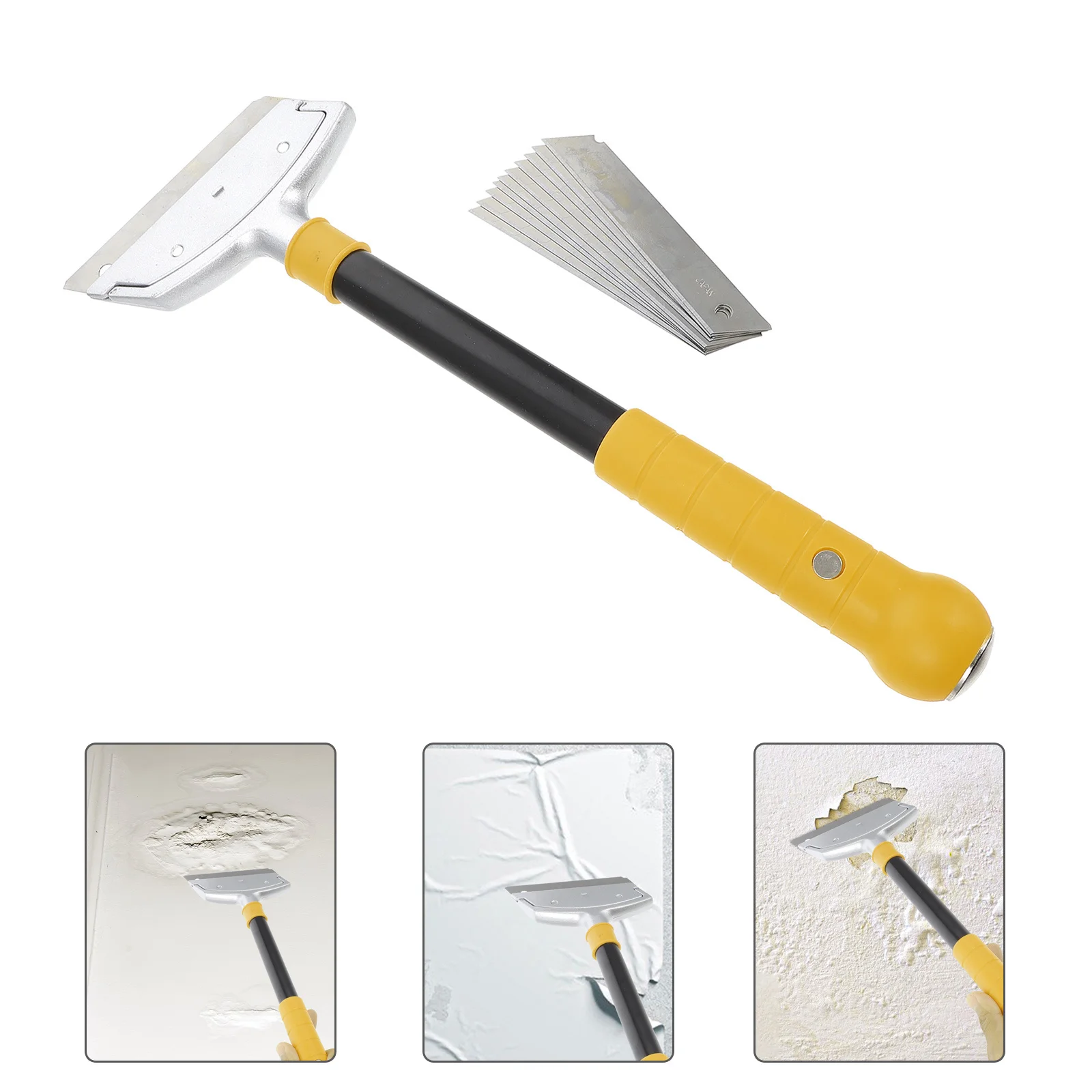 

1Set Cleaning Scraper High Quality Aluminum Alloy Long Handle Non Slip Design for Stickers Glue Paint Removal Home Cleaning