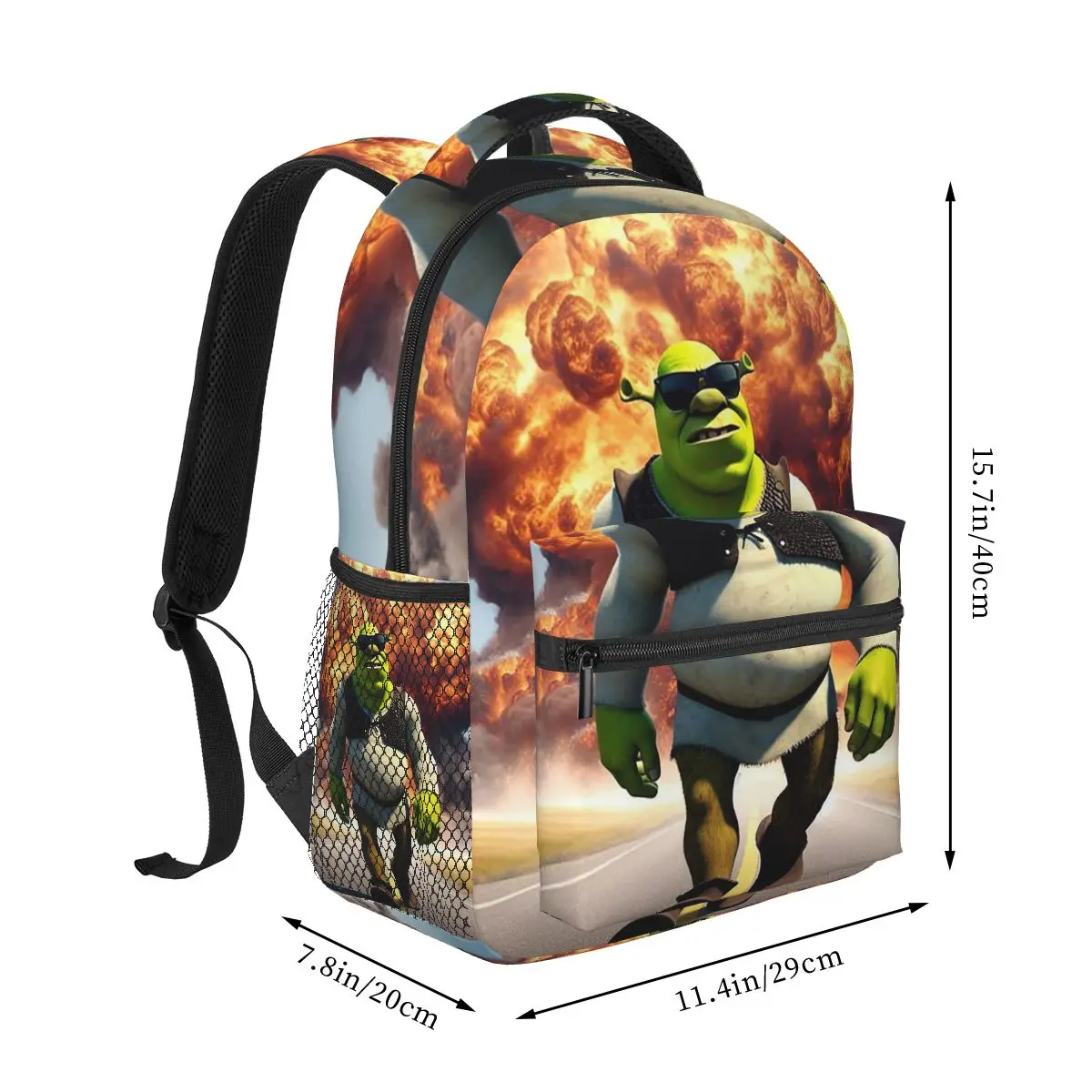 Cherub Shrek Meme Graphic Backpacks Boys Girls Bookbag Children School Bags Cartoon Travel Rucksack Shoulder Bag Large Capacity