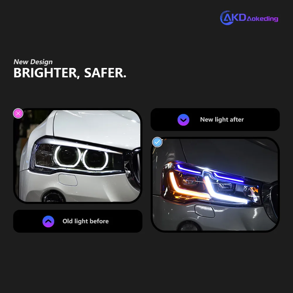 Auto Parts For BMW X3 F25 Headlights 2014-2017 X4 F26 latest Styling LED Daytime Lights Dual Projector Car Accesorios Modified